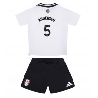 Maglia Calcio Fulham Joachim Andersen #5 Prima Divisa Bambino 2024-25 Manica Corta (+ pantaloncini)